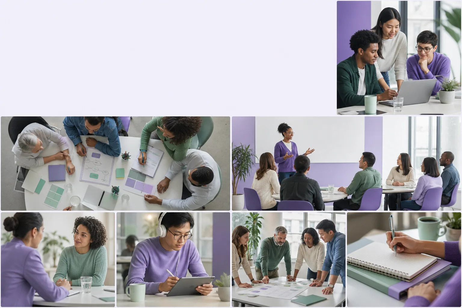 Canadian professionals collaborating in a bright workplace