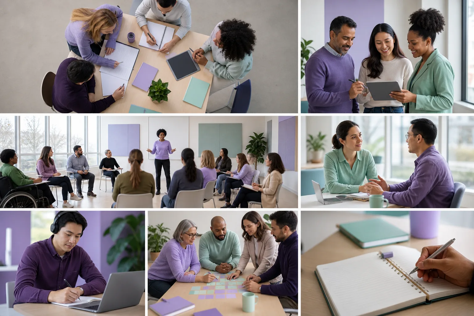 Colleagues reviewing a workplace learning plan